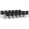 vidaXL 13 Piece Garden Dining Set Black Textilene
