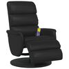 vidaXL Massage Recliner Chair with Footrest Black Faux Leather
