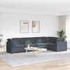 vidaXL Modular Sofa with Cushions Velvet Dark Grey