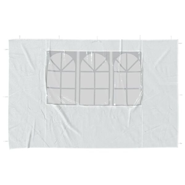 vidaXL Party Tent Sidewall 2 pcs with Window PE White