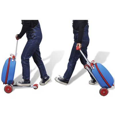 vidaXL Scooter with Trolley Case for Children Blue