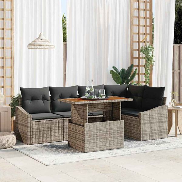 vidaXL Garden Dining Set with Cushion Grey and Brown 100 x 55 x 73 cm