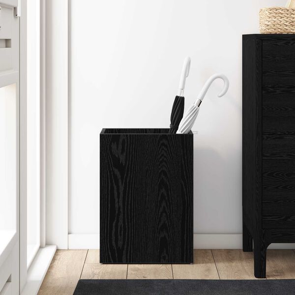 vidaXL Umbrella Stand Black Oak 40 x 20 x 55.5 cm Engineered Wood