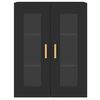 vidaXL Wall Mounted Cabinets 2 pcs Black Engineered Wood