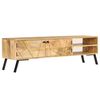 vidaXL TV Cabinet | Bleached white | Solid mango wood, iron, engineered wood