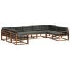 vidaXL Outdoor Sofa Set 9 pcs Natural and Anthracite