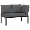 vidaXL Garden Bench with Cushions Black Aluminium