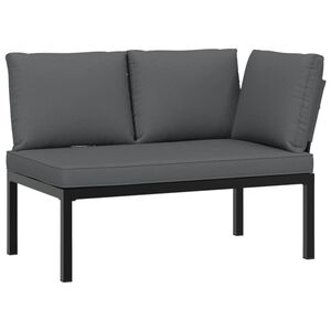 vidaXL Garden Bench with Cushions Black Aluminium