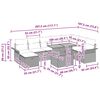vidaXL Garden Sofa Set Height-Adjustable 9 pcs Grey Poly Rattan