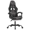 vidaXL Gaming Chair with Footrest Black and Grey Faux Leather