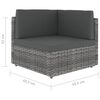 vidaXL 6 Piece Garden Lounge Set with Cushions Grey Poly Rattan
