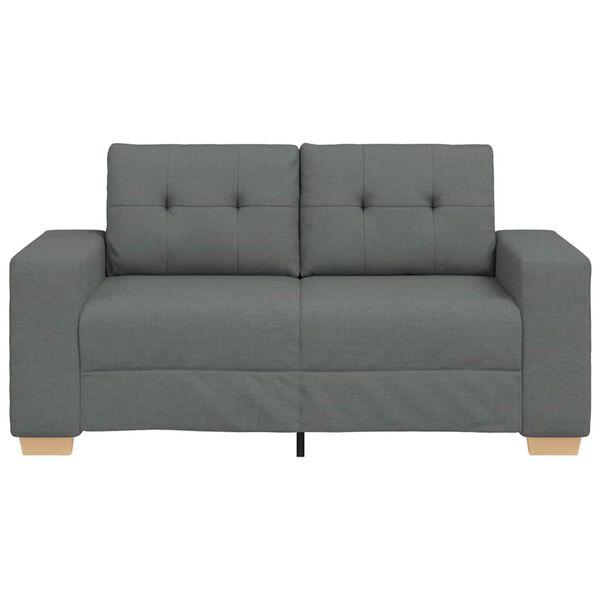 vidaXL Loveseat Sofa Dark Grey 160x77x82 cm Fabric