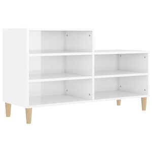 vidaXL Shoe Cabinet High Gloss White 102x36x60 cm Engineered Wood