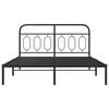 vidaXL Metal Bed Frame without Mattress with Headboard Black 150x200cm