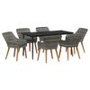 vidaXL Garden Dining Set 7 pcs Grey Poly Rattan