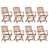 vidaXL Folding Outdoor Chairs with Cushions 8 pcs Solid Wood Acacia