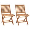 vidaXL Folding Garden Chairs 2 pcs Solid Teak Wood