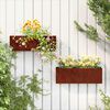 vidaXL Wall Planters 2 pcs Rusty Corten Steel 53x10x17 cm
