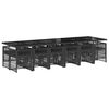 vidaXL 13 Piece Garden Dining Set with Cushions Black Poly Rattan