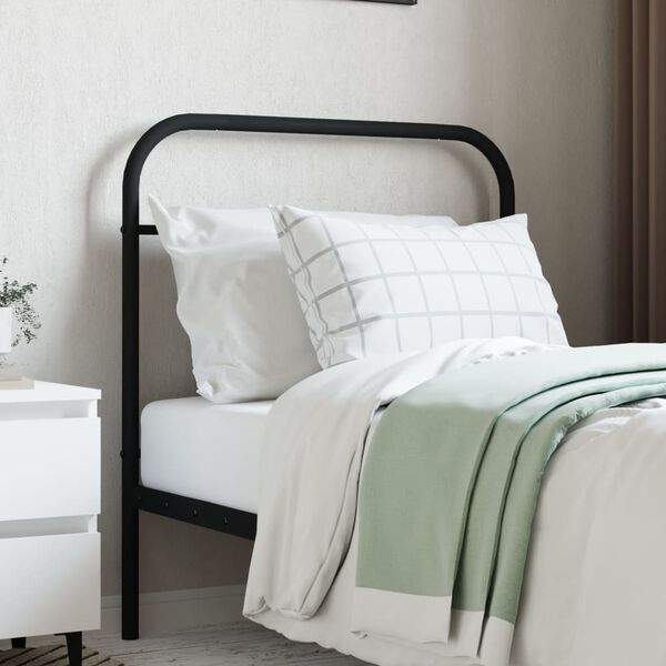 vidaXL Metal Replace Headboard Black 90 cm