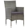 vidaXL 5 Piece Garden Lounge Set With Cushions Poly Rattan Grey