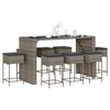 vidaXL 9 Piece Garden Bar Set with Cushions Grey Poly Rattan