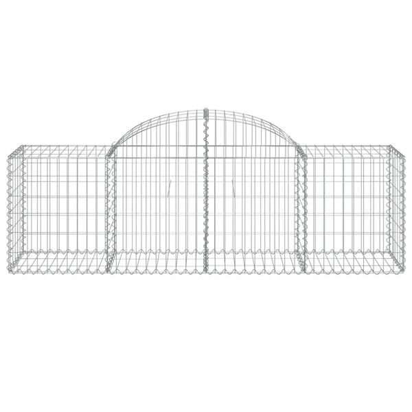 vidaXL Arched Gabion Baskets 2 pcs 200x50x60/80 cm Galvanised Iron