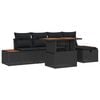 vidaXL Garden Sofa Set 6 pcs Black Poly Rattan