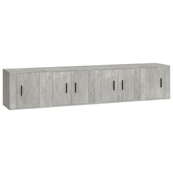 vidaXL 4 Piece TV Cabinet Set Concrete Grey Engineered Wood