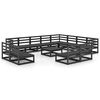 vidaXL 13 Piece Garden Lounge Set Black Solid Pinewood