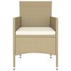 vidaXL 5 Piece Garden Dining Set Poly Rattan Beige (310551+310612)