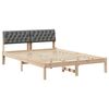 vidaXL Bed frame Brown and dark grey 135 x 190 cm Solid pine wood