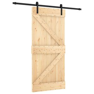 vidaXL Sliding Door 95 x 210 cm Solid Pine Wood (Untreated)