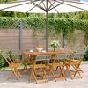 vidaXL Folding Garden Chairs 8 pcs Grey Poly Rattan and Solid Wood