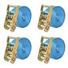 vidaXL Ratchet Tie Down Straps 4 pcs 2 Tonnes 6mx38mm Blue