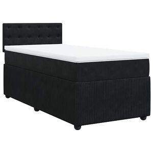 vidaXL Box Spring Bed with Mattress Black King Single Velvet