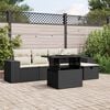 vidaXL 6 Piece Garden Sofa Set with Cushions Black Poly Rattan