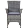 vidaXL 5 Piece Outdoor Dining Set with Cushions Poly Rattan Grey
