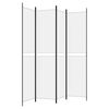 vidaXL 4-Panel Room Divider White 200x220 cm Fabric