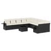 vidaXL 11 Piece Garden Sofa Set with Cushions Black Poly Rattan