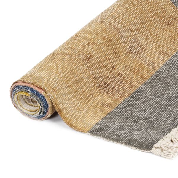 vidaXL Handwoven Kilim Rug Cotton 120x180 cm Printed Multicolour