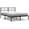 vidaXL Metal Bed Frame without Mattress with Headboard Black 150x200cm