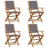 vidaXL Folding Chairs 4 pcs Anthracite Fabric and Solid Wood
