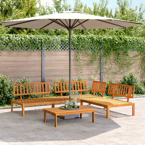 vidaXL Pallet Sofa Set | Natural Wood | Solid Acacia Wood | Medium | Modular