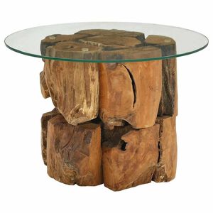 vidaXL Coffee Table Solid Teak Driftwood 60 cm
