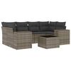 vidaXL 7 Piece Garden Sofa Set with Cushions Grey Poly Rattan