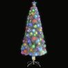 vidaXL Artificial Pre-lit Christmas Tree White 180 cm Fibre Optic