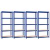vidaXL 5-Layer Shelves 4 pcs Blue Steel&Engineered Wood