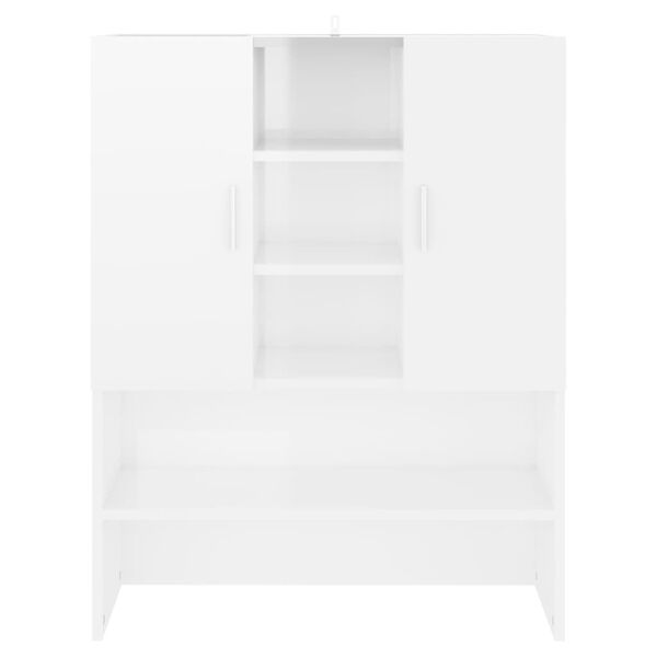 vidaXL Washing Machine Cabinet High Gloss White 70.5x25.5x90 cm