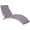 vidaXL Folding Sun Lounger with Cushion Poly Rattan Grey